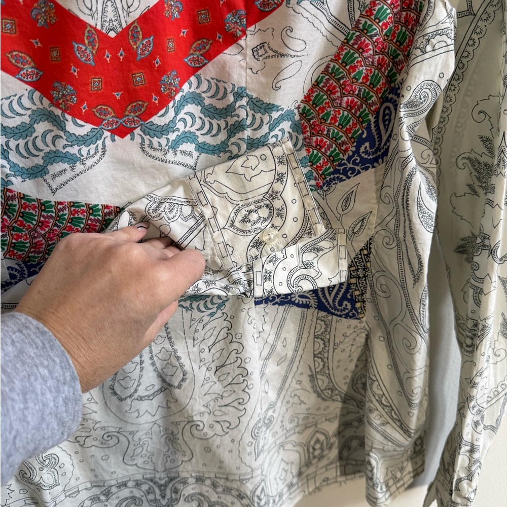ETRO Cotton Multi Pattern Button Shirt Size 42 - image 8